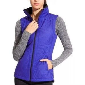 Athleta Sprinter Full Zip Up Quilted Puffer Thermal Vest Indigo Size Small